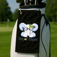 Cute Elephant 100th Day of School Golf Towel