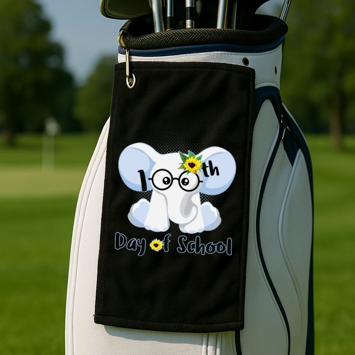 Cute Elephant 100th Day of School Golf Towel