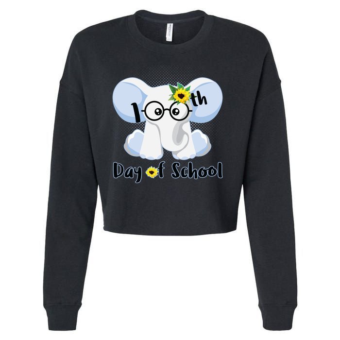 Cute Elephant 100th Day of School Cropped Pullover Crew