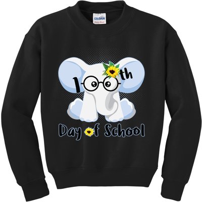 Cute Elephant 100th Day of School Kids Sweatshirt