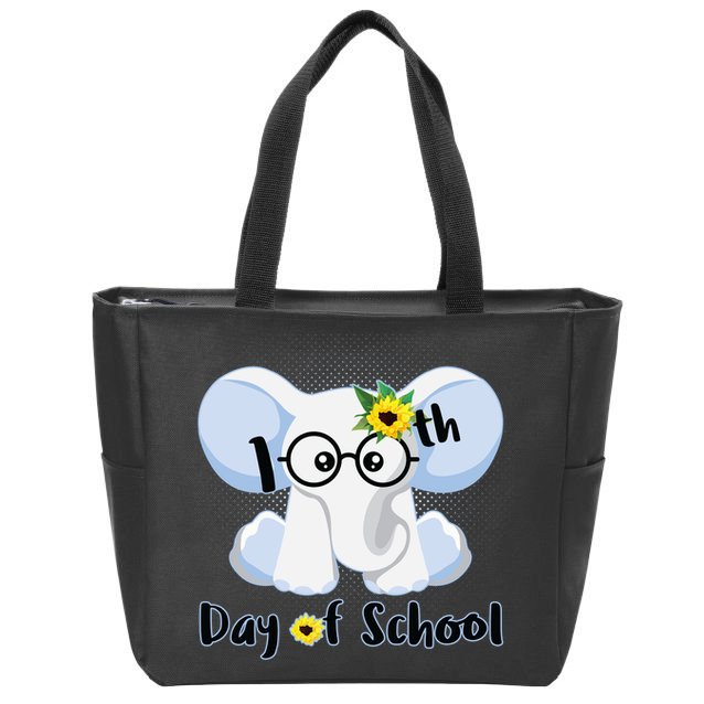 Cute Elephant 100th Day of School Zip Tote Bag