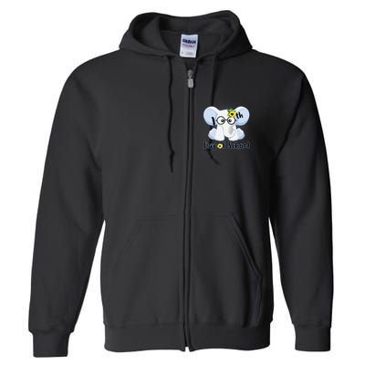 Cute Elephant 100th Day of School Full Zip Hoodie