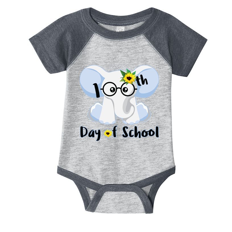 Cute Elephant 100th Day of School Infant Baby Jersey Bodysuit