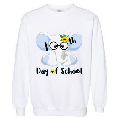 Cute Elephant 100th Day of School Garment-Dyed Sweatshirt