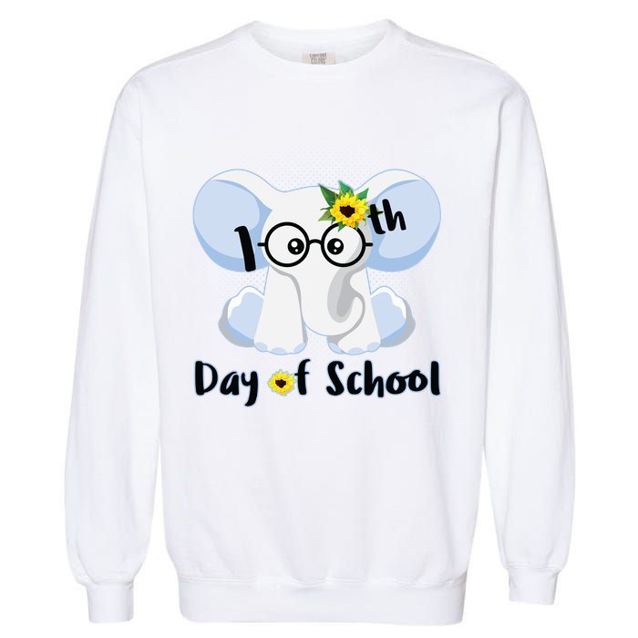Cute Elephant 100th Day of School Garment-Dyed Sweatshirt