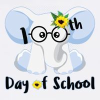 Cute Elephant 100th Day of School Garment-Dyed Sweatshirt