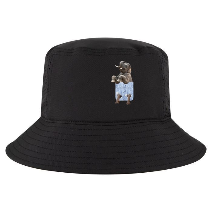 Cute Elephant Front Pocket Cool Comfort Performance Bucket Hat