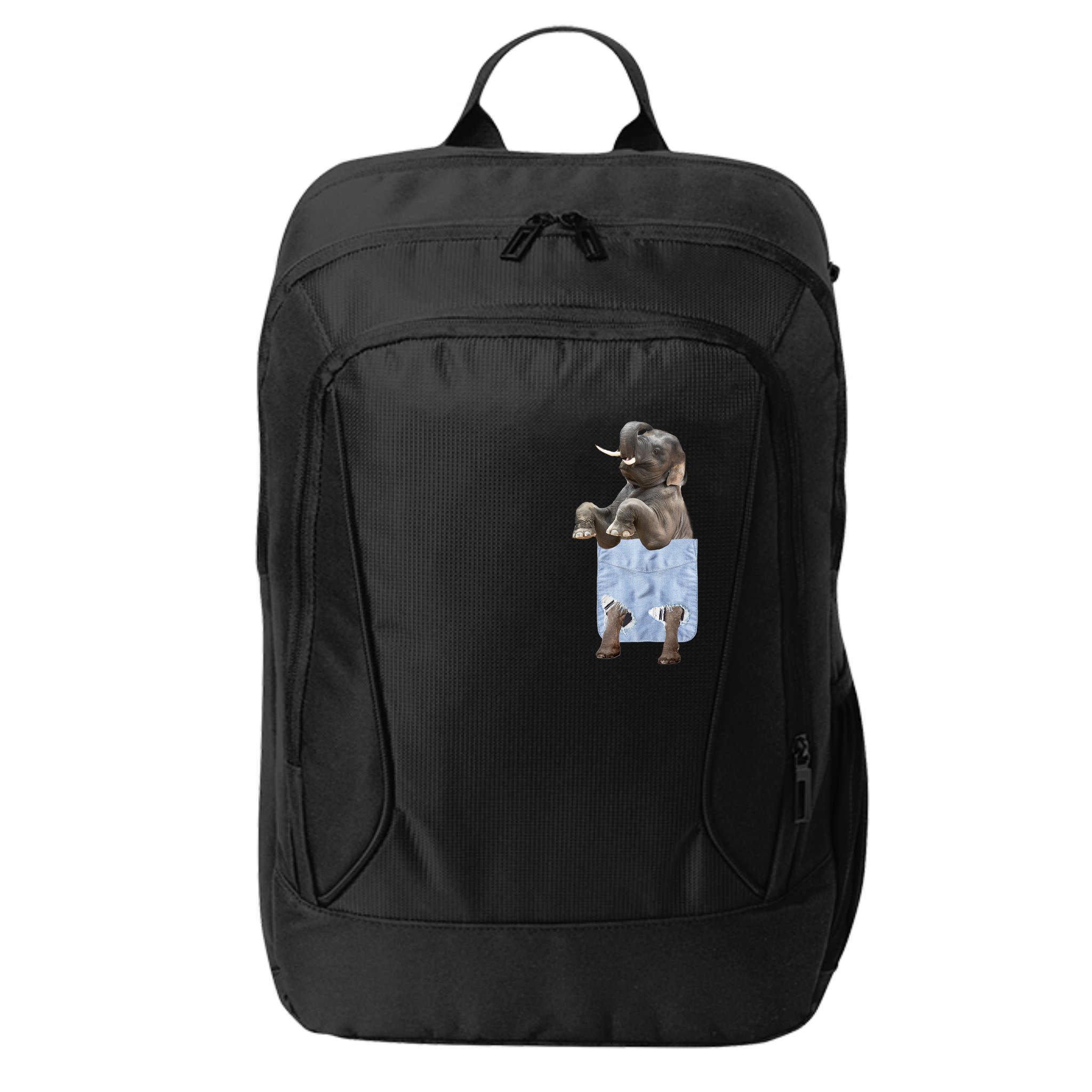 Cute Elephant Front Pocket City Backpack