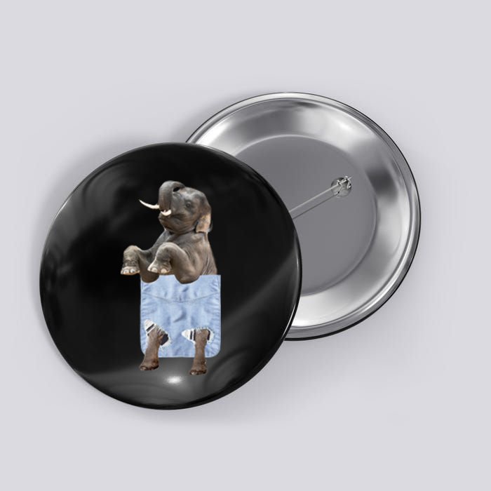 Cute Elephant Front Pocket Button