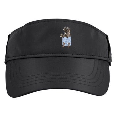 Cute Elephant Front Pocket Adult Drive Performance Visor