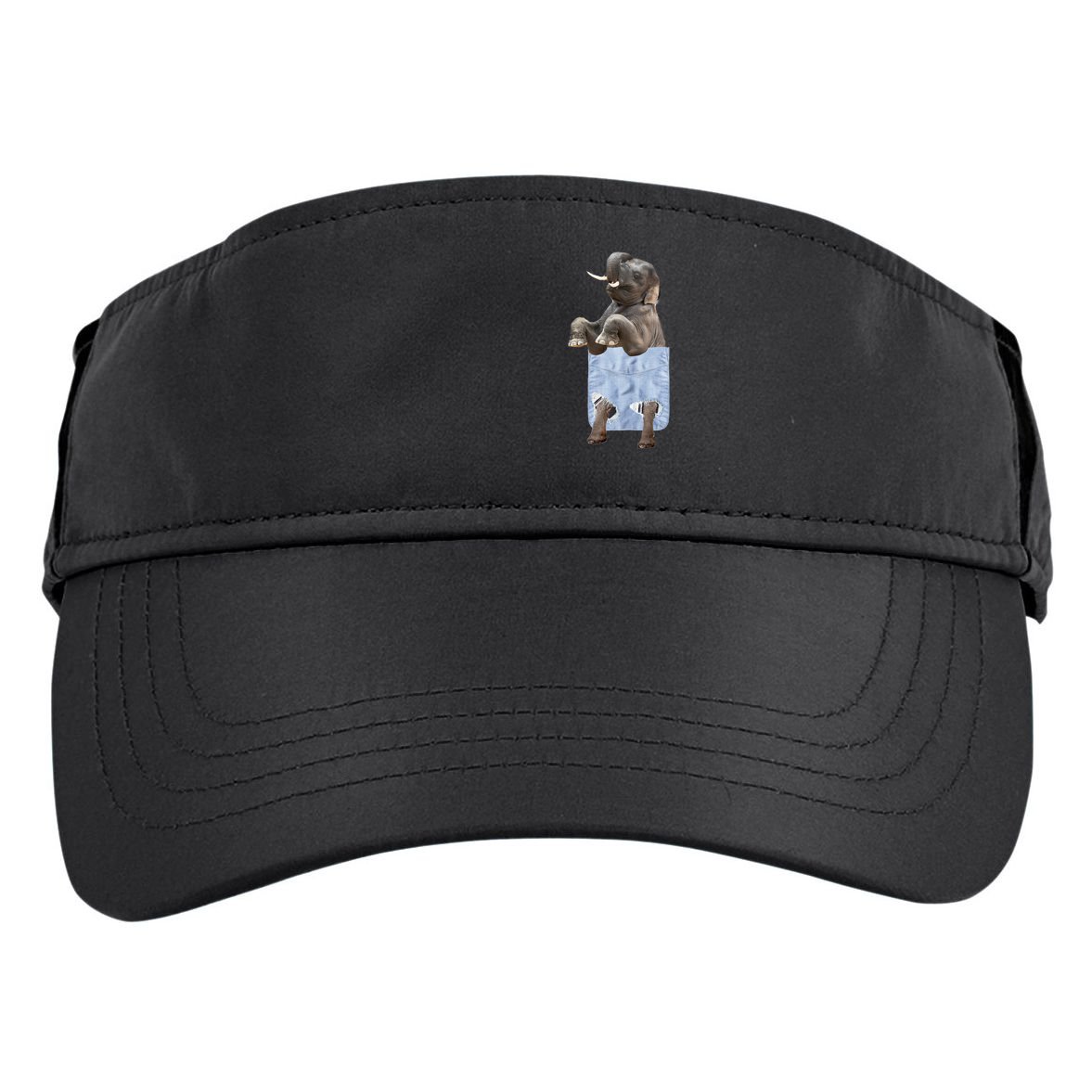 Cute Elephant Front Pocket Adult Drive Performance Visor