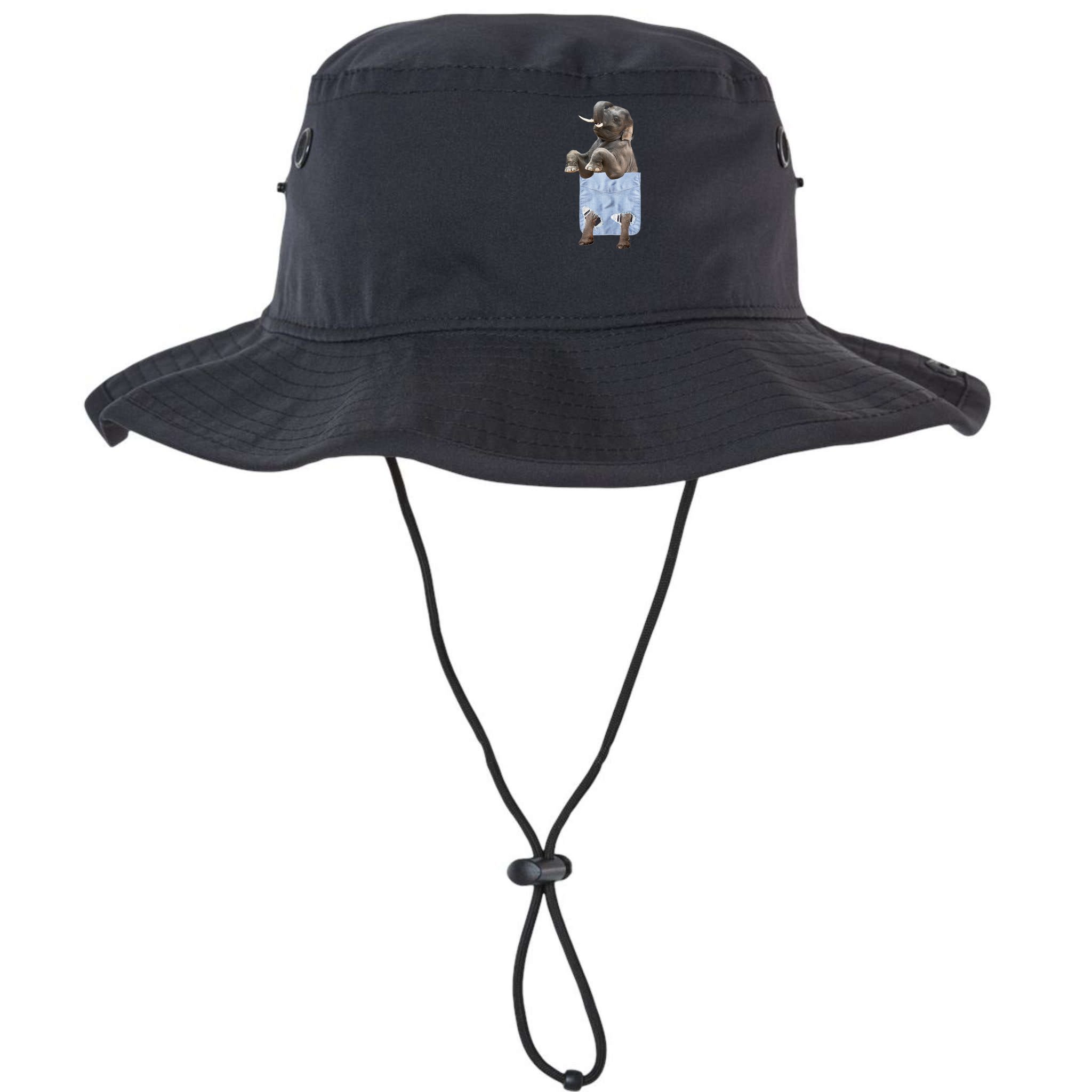 Cute Elephant Front Pocket Bucket Hat