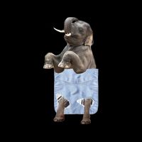 Cute Elephant Front Pocket Drawstring Bag