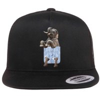 Cute Elephant Front Pocket Flat Bill Trucker Hat