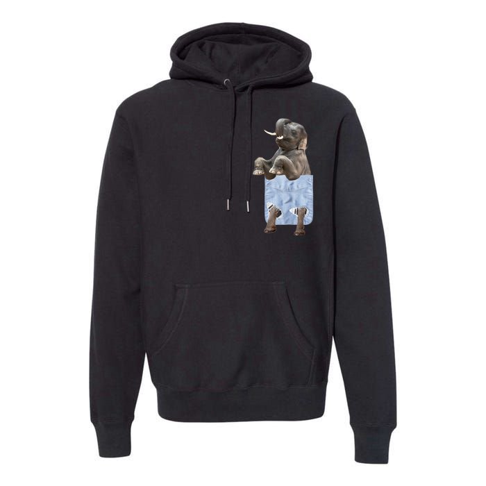 Cute Elephant Front Pocket Premium Hoodie