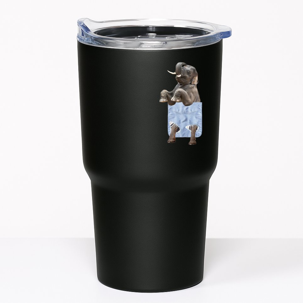 Cute Elephant Front Pocket Tumbler
