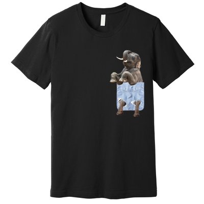 Cute Elephant Front Pocket Premium T-Shirt