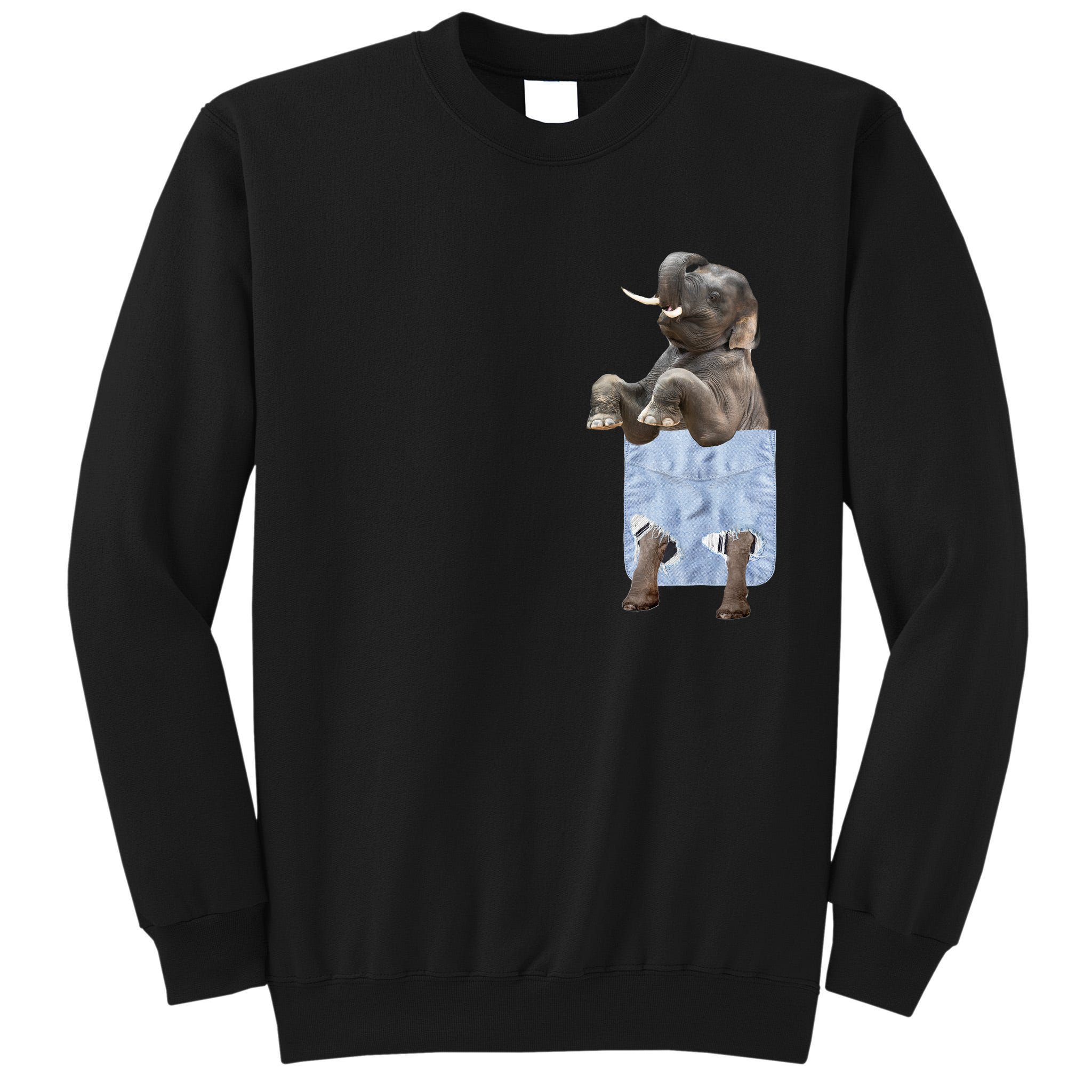 Cute Elephant Front Pocket Tall Sweatshirt