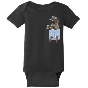 Cute Elephant Front Pocket Baby Bodysuit