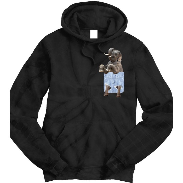 Cute Elephant Front Pocket Tie Dye Hoodie