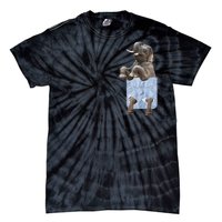 Cute Elephant Front Pocket Tie-Dye T-Shirt