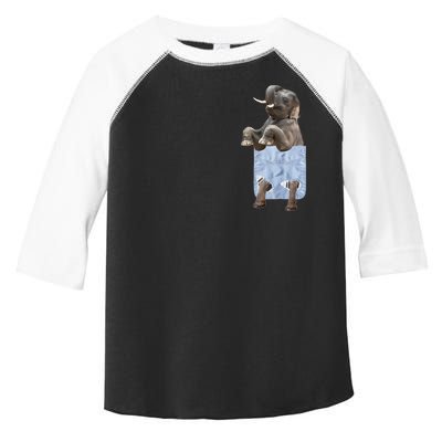 Cute Elephant Front Pocket Toddler Fine Jersey T-Shirt