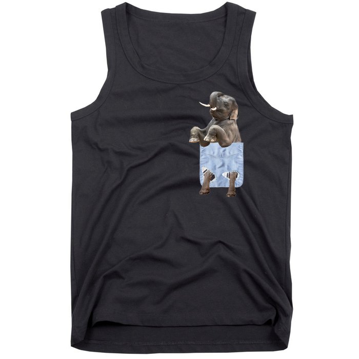 Cute Elephant Front Pocket Tank Top