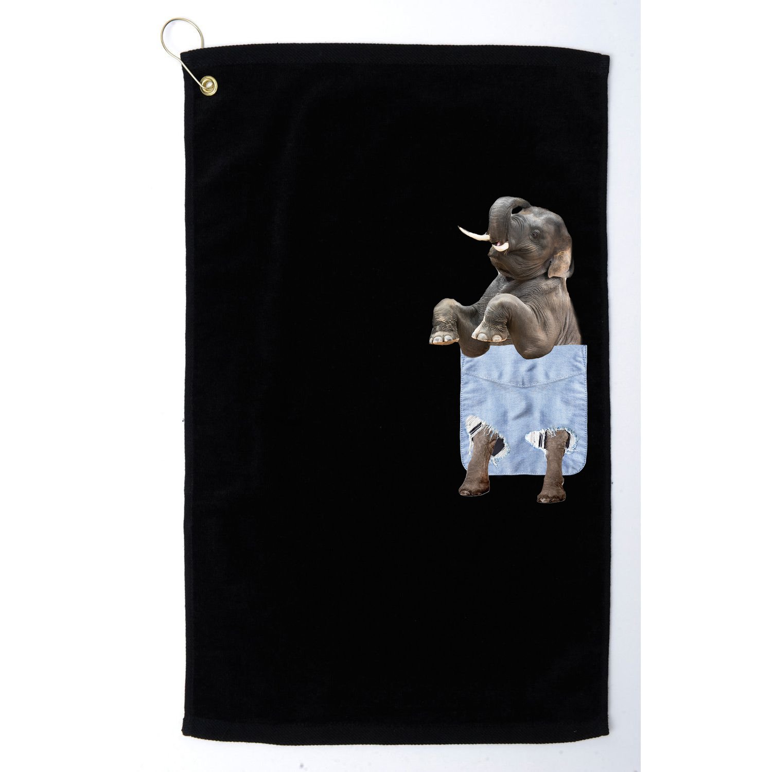 Cute Elephant Front Pocket Golf Towel