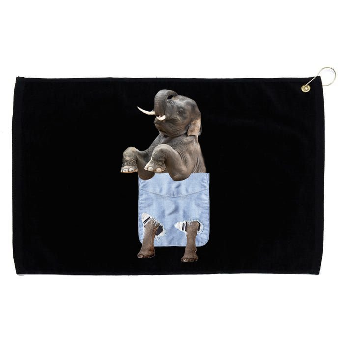 Cute Elephant Front Pocket Grommeted Golf Towel