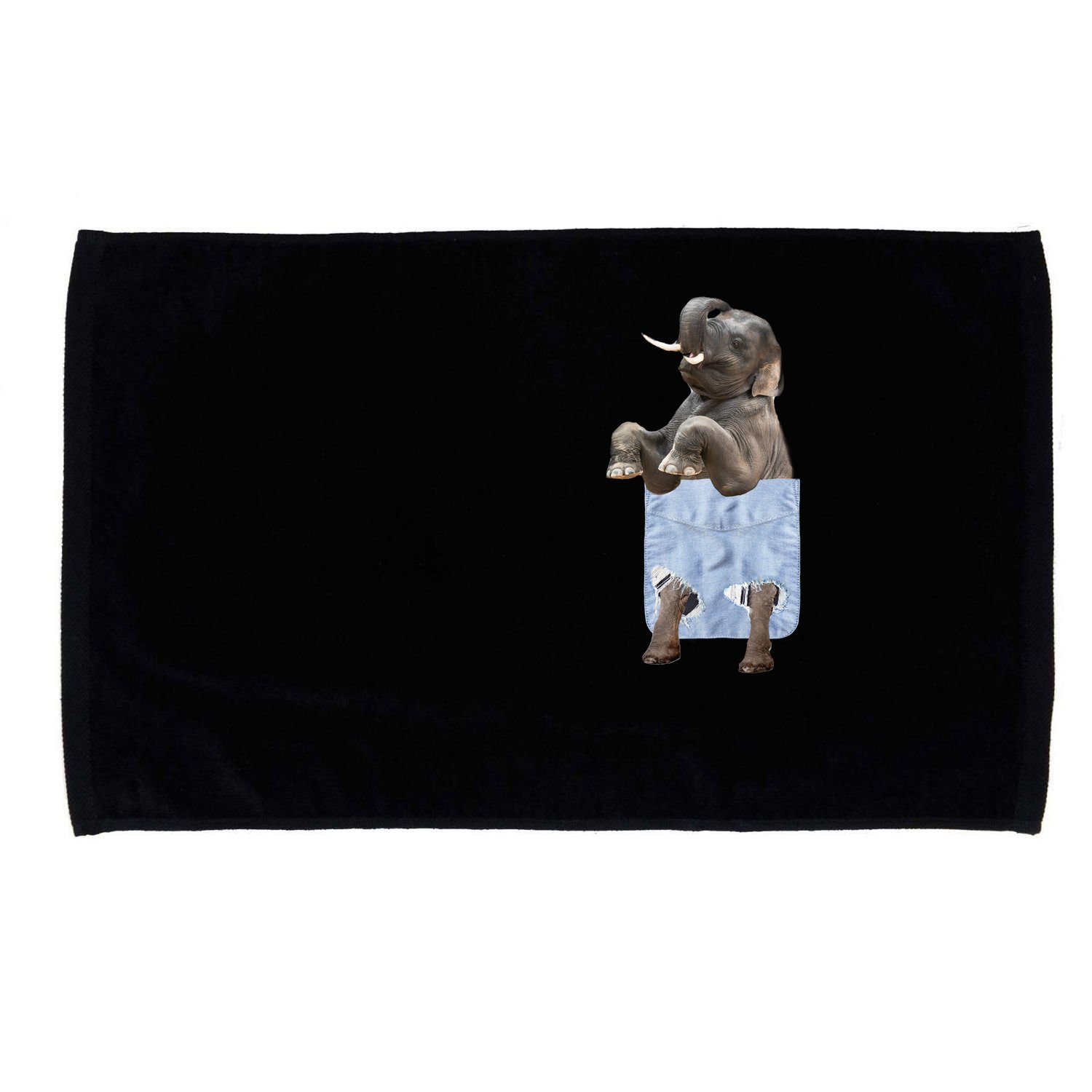 Cute Elephant Front Pocket Microfiber Hand Towel
