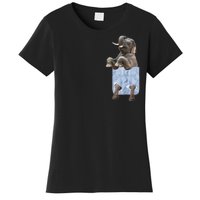 Cute Elephant Front Pocket Women's T-Shirt