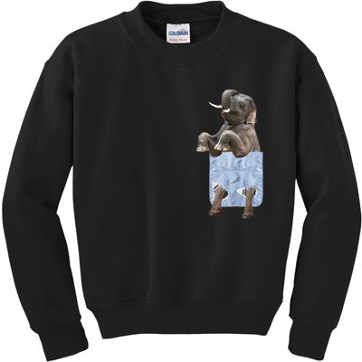 Cute Elephant Front Pocket Kids Sweatshirt