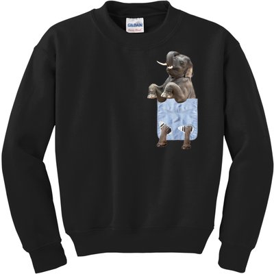 Cute Elephant Front Pocket Kids Sweatshirt