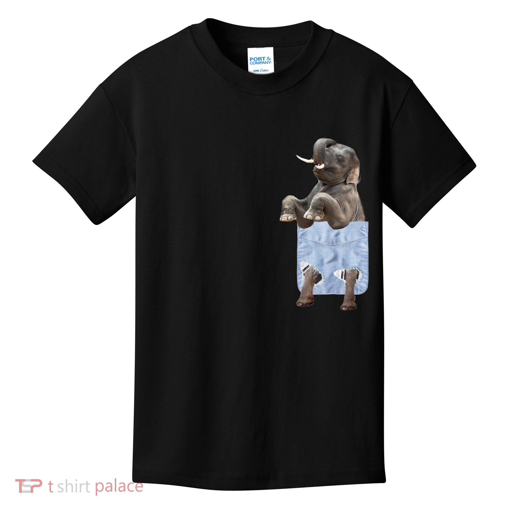 Cute Elephant Front Pocket Kids T-Shirt