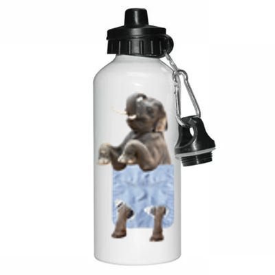 Cute Elephant Front Pocket Aluminum Water Bottle