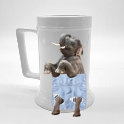 Cute Elephant Front Pocket Beer Stein