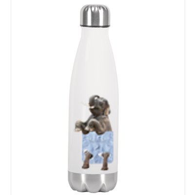 Cute Elephant Front Pocket Stainless Steel Insulated Water Bottle