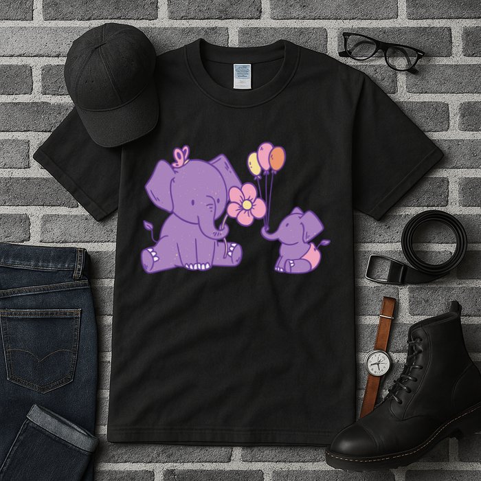 Cute Elephants Tall T-Shirt