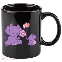 Cute Elephants 11oz C Handle Ceramic Mug