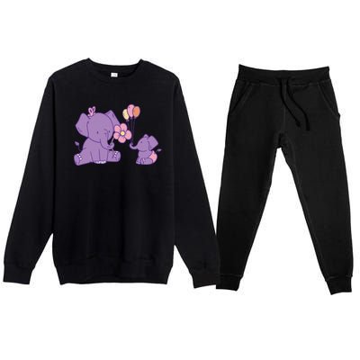 Cute Elephants Premium Crewneck Sweatsuit Set