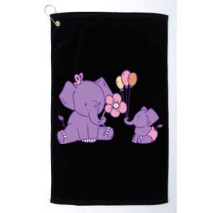 Cute Elephants Platinum Collection Golf Towel