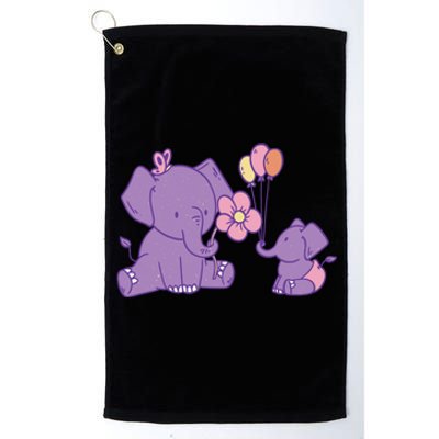 Cute Elephants Platinum Collection Golf Towel