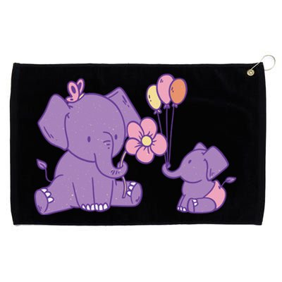 Cute Elephants Grommeted Golf Towel