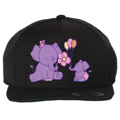 Cute Elephants Wool Snapback Cap