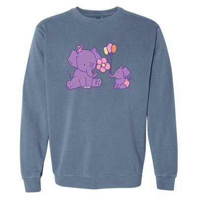 Cute Elephants Garment-Dyed Sweatshirt