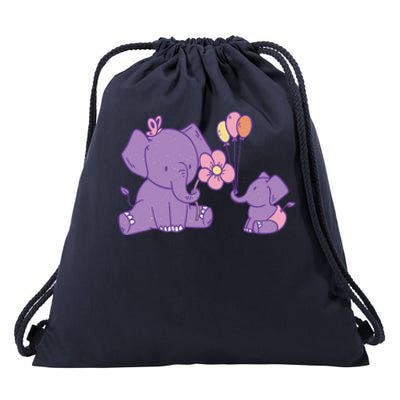 Cute Elephants Drawstring Bag