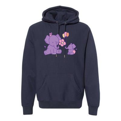 Cute Elephants Premium Hoodie