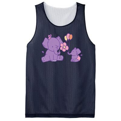 Cute Elephants Mesh Reversible Basketball Jersey Tank