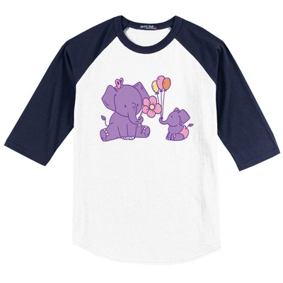 Cute Elephants Baseball Sleeve Shirt