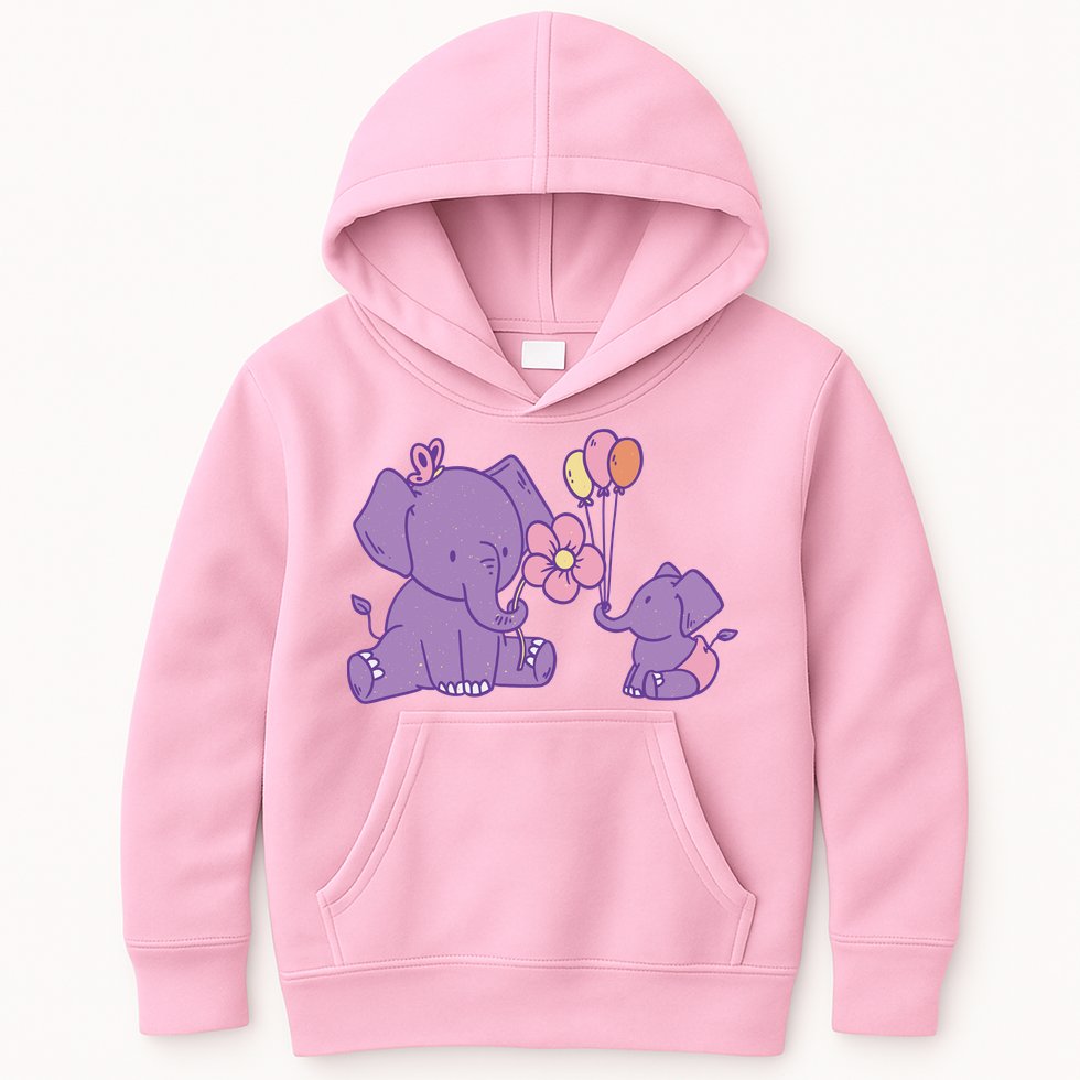 Cute Elephants Kids Hoodie